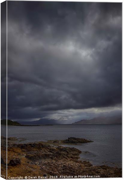 Moody Landscape of Loch Hourn Canvas Print by Derek Daniel