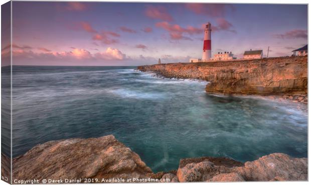 Portland Bill Lighthouse at Sunrise Canvas Print by Derek Daniel