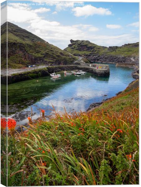 Charming Boscastle Harbour Canvas Print by Derek Daniel