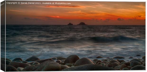 Radiant Sunset at Cot Valley, Cornwall Canvas Print by Derek Daniel