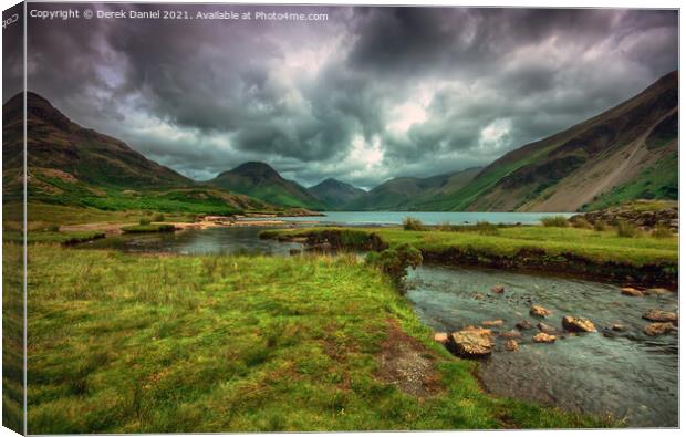 cloudy day at Wastwater in the Lake District #2 Canvas Print by Derek Daniel