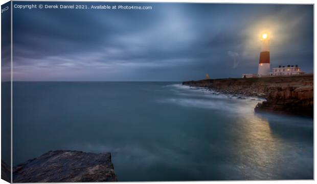 Portland Bill Lighthouse at dawn Canvas Print by Derek Daniel