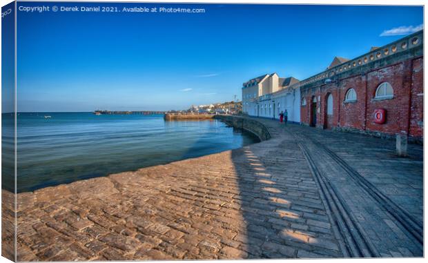 A Sunny Day in Swanage Canvas Print by Derek Daniel