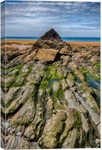 Sandymouth Beach Canvas Print by Derek Daniel