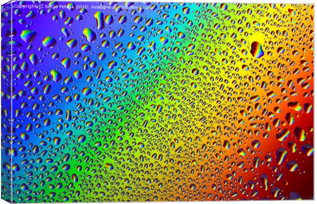 Drops of water on a rainbow background. Canvas Print by Sergii Petruk