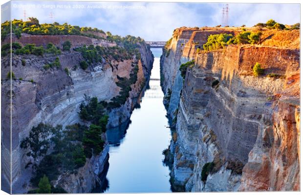 Aerial view of the Corinth Canal in Greece Canvas Print by Sergii Petruk