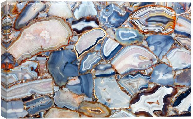 Amazing mesmerizing cross sectional view gemstones agate. Canvas Print by Sergii Petruk