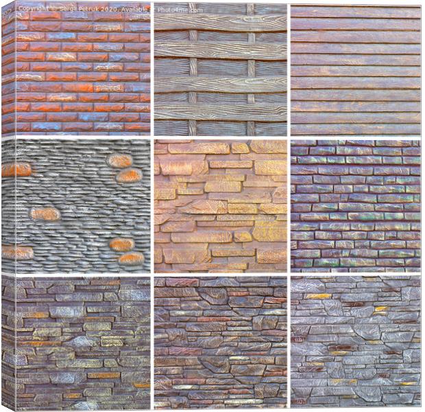 Collage of various concrete textures made in a decorative style. Canvas Print by Sergii Petruk