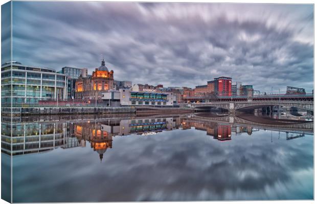 River Clyde Reflections Canvas Print by overhoist 