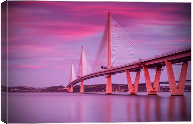 Queensferry Crossing Sunset Canvas Print by overhoist 