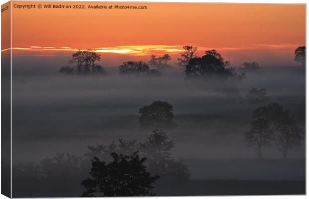 Misty Sunrise Canvas Print by Will Badman
