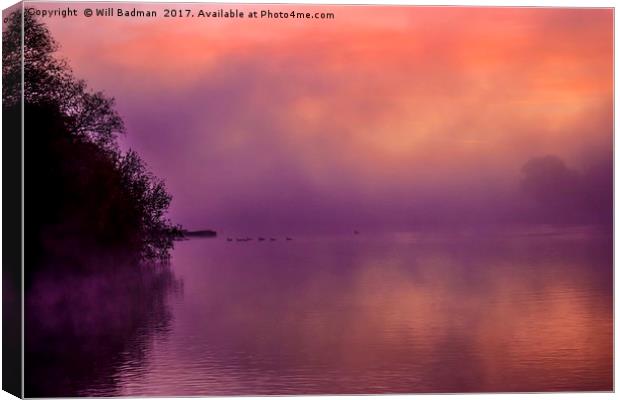 Misty Sunrise over Sutton Bingham Reservoir  Canvas Print by Will Badman