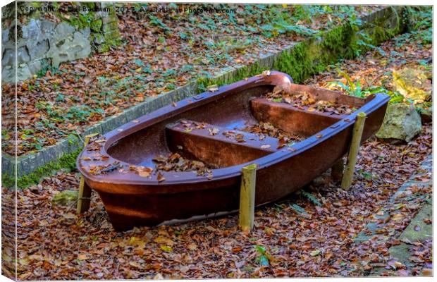 Old rusty boat at Chard Reservoir Somerset Uk Canvas Print by Will Badman