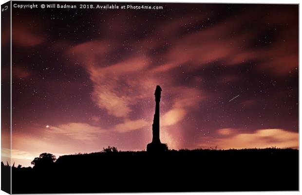 The night sky at Butleigh War Memorial  Canvas Print by Will Badman