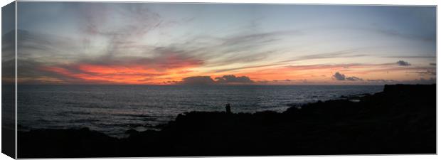 Sunset from Faro Pechiguera, Playa Blanca, Lanzaro Canvas Print by Kevin McNeil