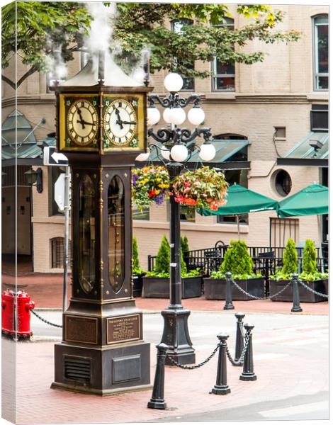 Gas Town steam clock Vancouver Canvas Print by David Belcher
