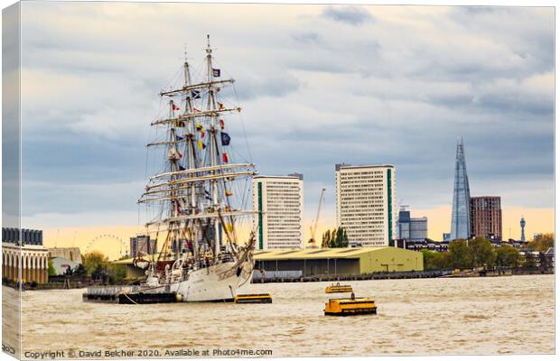 Tall ship   Canvas Print by David Belcher