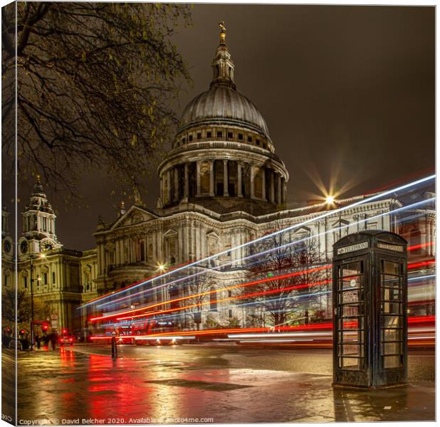 St.Paul’s Cathedral  at night  Canvas Print by David Belcher