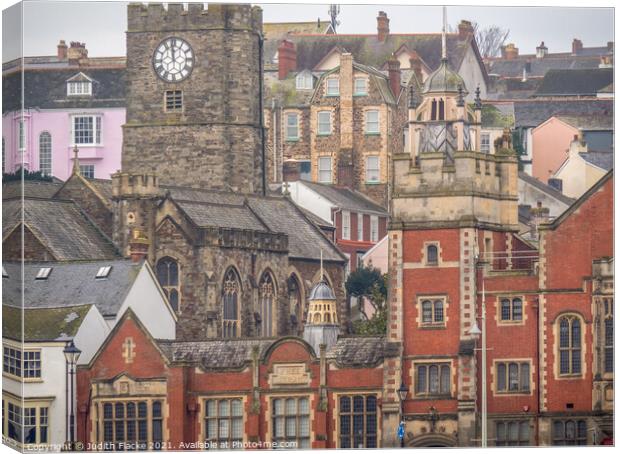 Bideford in winter. Canvas Print by Judith Flacke