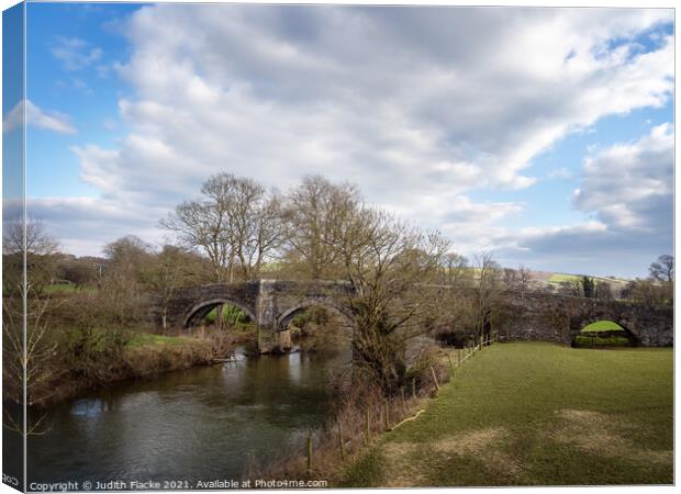 River Tamar and Higher New Bridge near Launceston Canvas Print by Judith Flacke