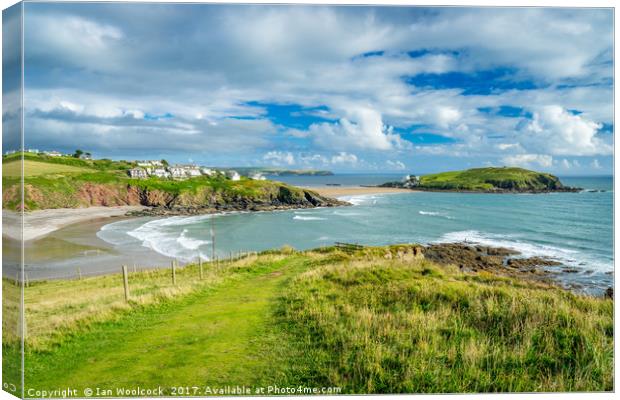 Challaborough Bay and Burgh Island Devon England Canvas Print by Ian Woolcock