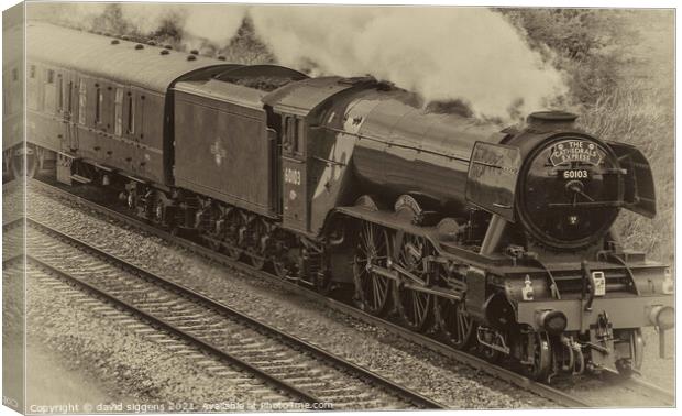 Flying scotsman steam train Canvas Print by david siggens