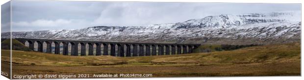 Ribblehead panoramic in the winter Canvas Print by david siggens