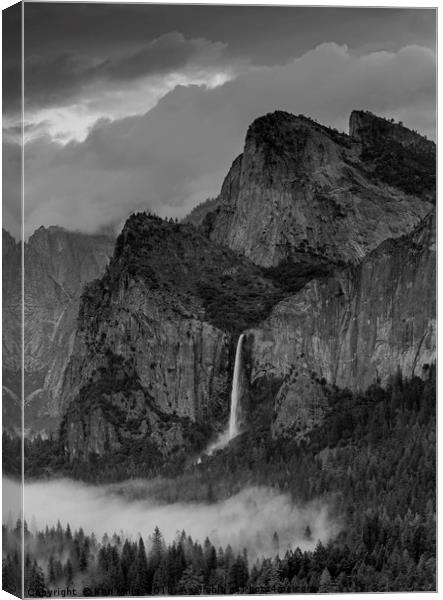 Bridalveil Falls and Mist  Canvas Print by Ken Mills