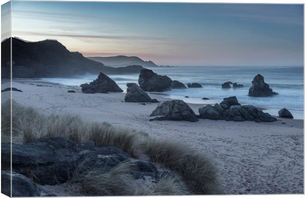 Twilight colours at Durness Canvas Print by Peter Scott