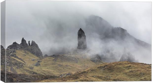 Old Man of Storr in cloud Canvas Print by Peter Scott