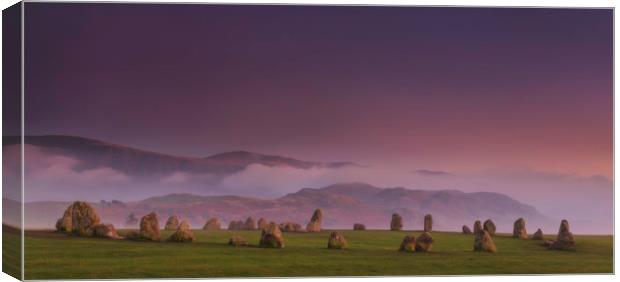 Evening falls on Castlerigg stone circle Canvas Print by Peter Scott