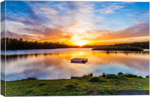 Sunset At Horseshoe Lake Canvas Print by Colin Stock