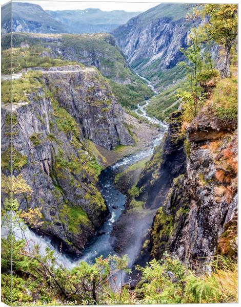 Vøringsfossen waterfalls  Canvas Print by Colin Stock