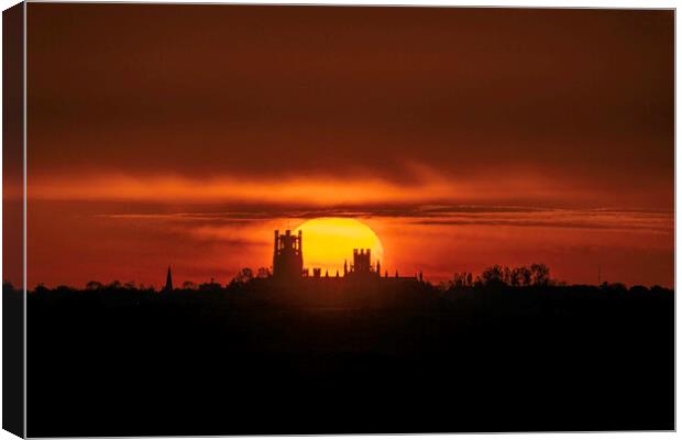 Sunrise behind Ely Cathedral, 6th May 2021 Canvas Print by Andrew Sharpe