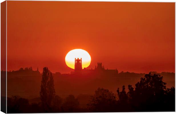 Sunrise over Ely Cathedral, 29th May 2021 Canvas Print by Andrew Sharpe