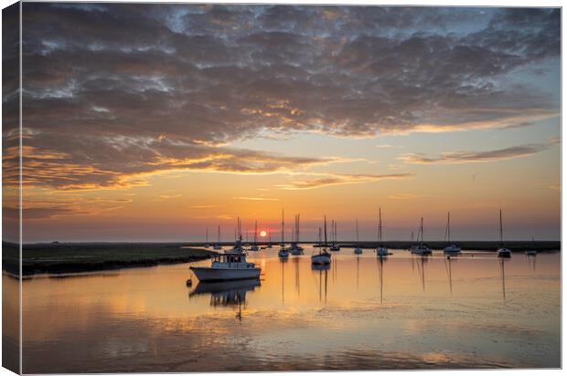 Dawn over Wells-next-the-sea, Norfolk coast Canvas Print by Andrew Sharpe