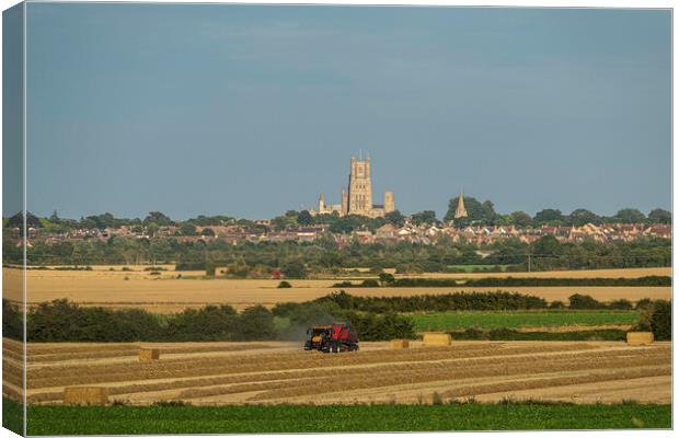 Harvest time in Cambridgeshire Canvas Print by Andrew Sharpe