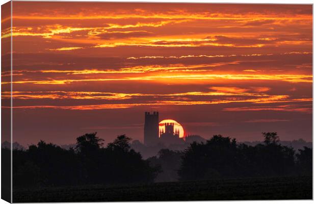 Sunrise over Ely Cathedral, 16th September 2021 Canvas Print by Andrew Sharpe