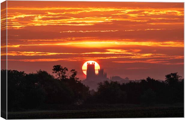 Sunrise over Ely Cathedral, 16th September 2021 Canvas Print by Andrew Sharpe