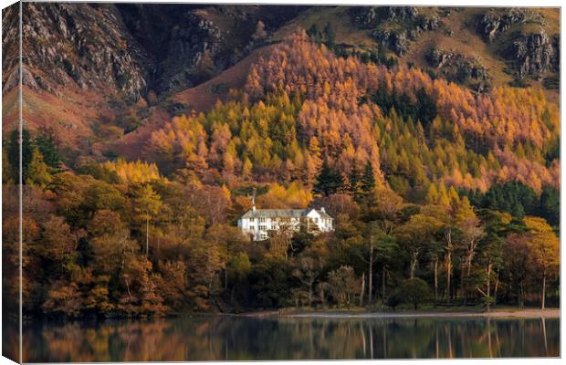Hassness Country House, Buttermere, Lake Distict Canvas Print by Andrew Sharpe