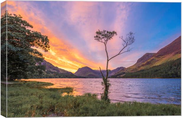 Dawn over Buttermere, 3rd September 2017 Canvas Print by Andrew Sharpe