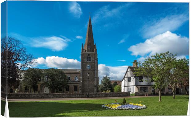 St Mary's Church and Oliver Cromwell's House Canvas Print by Andrew Sharpe