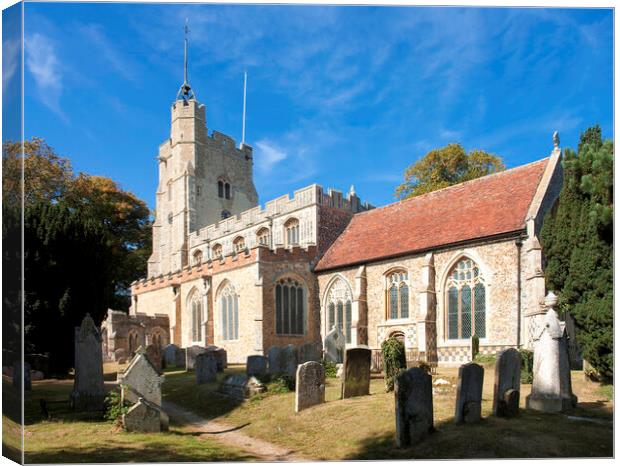 St Mary's Church, Cavendish Canvas Print by Andrew Sharpe
