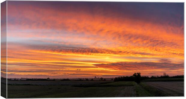 Dawn over Ely Cathedral, 12th October 2021 Canvas Print by Andrew Sharpe