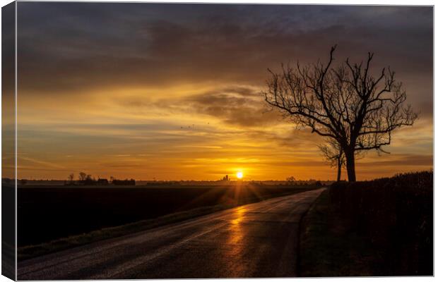 Dawn over Ely, 5th February 2022 Canvas Print by Andrew Sharpe