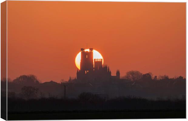 Ely Cathedral at Sunrise Canvas Print by Andrew Sharpe