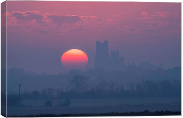 Dawn over Ely, 23rd March 2022 Canvas Print by Andrew Sharpe