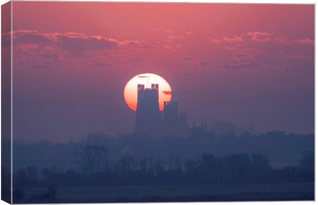 Dawn over Ely, 23rd March 2022 Canvas Print by Andrew Sharpe