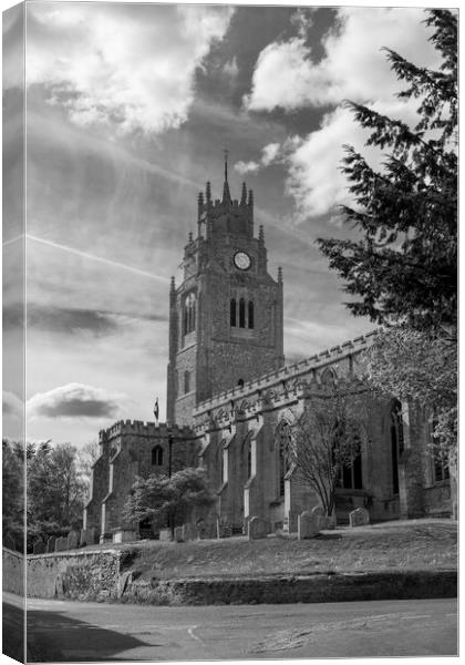 St Andrew's church, Sutton-in-the-Isle Canvas Print by Andrew Sharpe