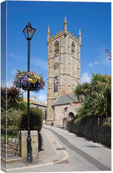 St Ives Church, Cornwall Canvas Print by Andrew Sharpe